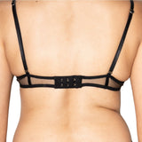 Black lingerie set on a white background